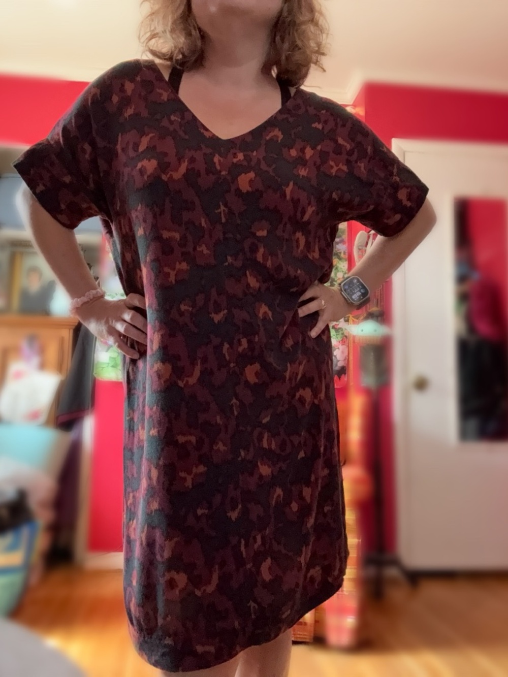 Ladies BoBeau Abstract Shift Dress